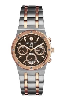 Product SKU: 1708-40MTDI-RDescription: 
Case Material: Rose gold two tone stainless steelCase Size: 39.0mm x 39.0mmDial Size: Ø 31.0mmDial Color: BrownCrystal: Sapphire crystal glassCrown: 5.0mmMovement: VX9J