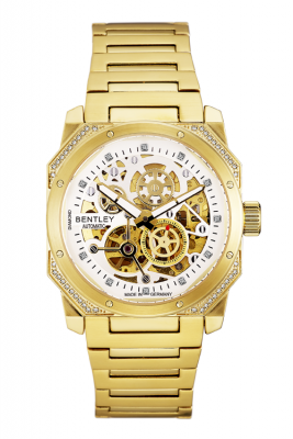 Product SKU: 1817-152KWICase Material: Gold tone stainless steel,Case with 44 pcs diamondCase Size: 39.0mm X 46.0mmDial Size:  Ø 33.0 mmDial Color: White dial with 11 pcs diamondCrystal: Sapphire crystalCrown: 7.0mmMovement: 8N40 / Automatic