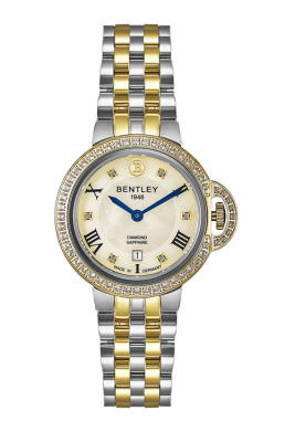 Product SKU: 1818-102LTKI-SKCase Material: Gold two tone stainless steel,Case with  52pcs white sapphireCase Size: 32.0mm X 32.0mmDial Size: Ø 23.5mmDial Color: Gold MOP dial with 6pcs diamondCrystal: Sapphire crystal glassCrown: 5.5mmMovement: GN15