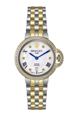 Product SKU: 1818-102LTWI-SKCase Material: Gold two tone stainless steel,Case with  52pcs white sapphireCase Size: 32.0mm X 32.0mmDial Size: Ø 23.5mmDial Color: White MOP dial with 6pcs diamondCrystal: Sapphire crystal glassCrown: 5.5mmMovement: GN15