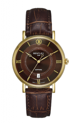 Product SKU: 1865-10MKDDDescription: Gold tone caseCase Size: 40.0mm X 46.5mmDial Size: Ø 34.5 mmDial Color: Brown dialBracelet:  Brown calfskin leather strapCrystal: Sapphire crystal glassCrown: 5.0mmMovement: VX42