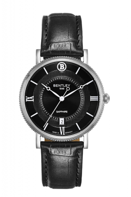 Product SKU: 1865-10MWBBDescription: Stainless steel caseCase Size: 40.0mm X 46.5mmDial Size: Ø 34.5 mmDial Color: Black dialBracelet:  Black calfskin leather strapCrystal: Sapphire crystal glassCrown: 5.0mmMovement: VX42