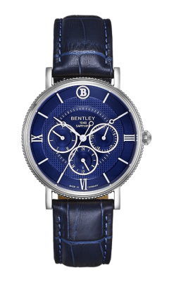 Product SKU: 1865-20MWNNDescription: Stainless steel caseCase Size: 40.0mm X 46.5mmDial Size: Ø 34.5 mmDial Color: Blue dial / Day / Date / 24 HoursBracelet:  Blue calfskin leather strapCrystal: Sapphire crystal glassCrown: 5.0mmMovement: VX3J