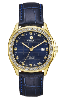 Product SKU: 1869-252MKNNDescription: Gold tone case,Case with 50pcs white sapphireCase Size: 42.0mm X 47.0mmDial Size: Ø 30.6mmDial Color: Blue dial with 12pcs diamond  Bracelet:  Blue calfskin leather strapCrystal: Sapphire crystal glassCrown: 6.0mmMovement: SL1701-0005/Automatic