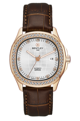 Product SKU: 1869-252MRWDDescription: Rose gold tone case,Case with 50pcs white sapphireCase Size: 42.0mm X 47.0mmDial Size:  Ø 30.6mmDial Color: White dial with 12pcs diamond  Bracelet:  Brown calfskin leather strapCrystal: Sapphire crystal glassCrown: 6.0mmMovement: SL1701-0005/Automatic