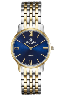 Product SKU: 1829-10LTNICase Material: Gold two tone stainless steelCase Size: 32.0mm X 38.0mmDial Size: 27.5 mmDial Color: Blue dialCrystal: Sapphire crystal glassCrown: 3.0mmMovement: GL20