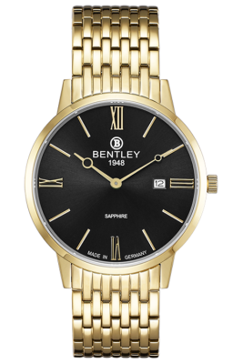 Product SKU: 1829-10MKBICase Material: Gold tone stainless steelCase Size:  39.0mm X 46.4mmDial Size: 34.0 mmDial Color: Black dialCrystal: Sapphire crystal glassCrown: 4.0mmMovement: GM15