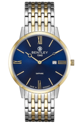 Product SKU: 1829-10MTNICase Material: Gold two tone stainless steelCase Size:  39.0mm X 46.4mmDial Size:  34.0 mmDial Color: Blue dialCrystal: Sapphire crystal glassCrown:  4.0mmMovement: GM15