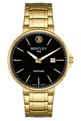 Product SKU: 1854-10MKBICase Material: Gold tone stainless steelCase Size: 40.0mm X 45.5mmDial Size: 36.0 mmDial Color: Black dialCrystal: Sapphire crystal glassCrown: 4.5mmMovement: VX3K