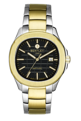 Product SKU: 1869-10MTBICase Material: Gold two tone stainless steelCase Size: 40.0mm X 44.5mmDial Size: Ø 28.7 mmDial Color: Black dial Crystal: Sapphire crystal glassCrown: 5.5mmMovement: GM10