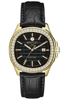 Product SKU: BL1869-101MKBBCase Material: Gold tone case,Case with 48pcs white sapphireCase Size: 40.0mm X 44.5mmDial Size: Ø 28.7 mmDial Color: Black dial Bracelet:  Black calfskin leather strapCrystal: Sapphire crystal glassCrown: 5.5mmMovement: GM10