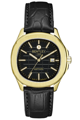 Product SKU: BL1869-10MKBBCase Material: Gold tone caseCase Size: 40.0mm X 44.5mmDial Size: Ø 28.7 mmDial Color: Black dial Bracelet:  Black calfskin leather strapCrystal: Sapphire crystal glassCrown: 5.5mmMovement: GM10