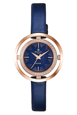 Product SKU: 1868-101LRNNDescription: Rose gold tone caseCase Material: Case with  45 pcs white sapphireCase Size: 32.0mm X 32.0mmDial Size: Ø 19.5mmDial Color: Blue dial Bracelet:  Blue calfskin leather strapCrystal: Sapphire crystal glassCrown: 3.5mmMovement: VJ21