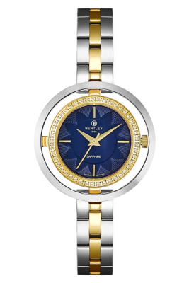 Product SKU: 1868-101LTNI-KDescription: Gold two tone stainless steelCase Material: Case with  45 pcs white sapphireCase Size: 32.0mm X 32.0mmDial Size: Ø 19.5mmDial Color: Blue dial Crystal: Sapphire crystal glassCrown: 3.5mmMovement: VJ21