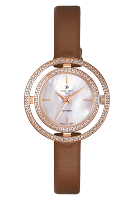 Product SKU: 1868-201LRWDDescription: Rose gold tone caseCase Material: Case with  95 pcs white sapphireCase Size: 32.0mm X 32.0mmDial Size: Ø 19.5mmDial Color: White MOP dial Bracelet:  Brown calfskin leather strapCrystal: Sapphire crystal glassCrown: 3.5mmMovement: VJ21