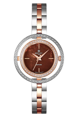 Product SKU: 1868-201LTDI-RDescription: Rose gold two tone stainless steelCase Material: Case with  95 pcs white sapphireCase Size: 32.0mm X 32.0mmDial Size: Ø 19.5mmDial Color: Brown MOP dial Crystal: Sapphire crystal glassCrown: 3.5mmMovement: VJ21