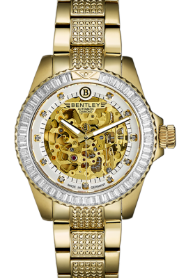 Product SKU: 1822-152KWICase Material: Gold tone stainless steel,Case with 1pcs diamond & 55 pcs white sapphireCase Size: 42.0mm X 49.8mmDial Size: Ø 31.0mmDial Color: White dial with 11pcs diamondBracelet:  Band with 140 pcs white sapphireCrystal: Sapphire CrystalCrown: 7.0mmMovement: 8N24D21 / Automatic