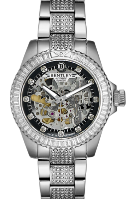 Product SKU: 1822-152WBICase Material: All stainless steel,Case with 1pcs diamond & 55 pcs white sapphire Case Size: 42.0mm X 49.8mmDial Size: Ø 31.0mmDial Color: Black dial with 11pcs diamondBracelet:  Band with 140 pcs white sapphireCrystal: Sapphire CrystalCrown: 7.0mmMovement: 8N24E21 / Automatic