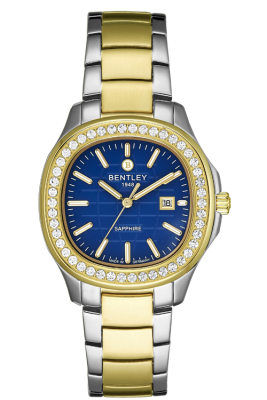 Product SKU: BL1869-101LTNI-KDescription: Gold two tone stainless steelCase Material: Case with 48pcs white sapphireCase Size: 36.0mm X 40.4mmDial Size: Ø 24.7mmDial Color: Blue dial Crystal: Sapphire crystal glassCrown: Ø 4.5mmMovement: GN12