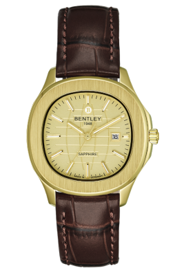 Product SKU: BL1869-10LKKDCase Material: Gold tone case Case Size: 36.0mm X 40.4mmDial Size: Ø 24.7mmDial Color: Gold dialBracelet:  Brown calfskin leather strap Crystal: Sapphire crystal glassCrown: Ø 4.5mmMovement: GN12