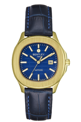 Product SKU: BL1869-10LKNNCase Material: Gold tone caseCase Size: 36.0mm X 40.4mmDial Size: Ø 24.7mmDial Color: Blue dial Bracelet:  Blue calfskin leather strapCrystal: Sapphire crystal glassCrown: Ø 4.5mmMovement: GN12