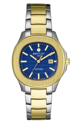 Product SKU: BL1869-10LTNIDescription: Gold two tone stainless steelCase Size: 36.0mm X 40.4mmDial Size: Ø 24.7mmDial Color: Blue dial Crystal: Sapphire crystal glassCrown: Ø 4.5mmMovement: GN12