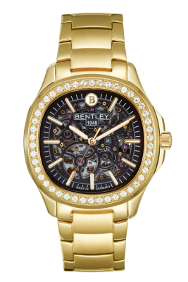 Product SKU: BL1869-551MKBICase Material: Gold tone stainless steel,Case with 46pcs white sapphireCase Size: 41.0mm X 46.5mmDial Size: Ø 29.7mmDial Color: Black dialCrystal: Sapphire crystal glassCrown: Ø 5.5mmMovement: 8N24 / Automatic