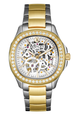 Product SKU: BL1869-551MTWICase Material: Gold two tone stainless steel,Case with 46pcs white sapphireCase Size: 41.0mm X 46.5mmDial Size: Ø 29.7mmDial Color: White dialCrystal: Sapphire crystal glassCrown: Ø 5.5mmMovement: 8N24 / Automatic