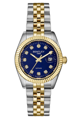 Product SKU: BL2333-10LTNI-KCase Material: Gold two tone stainless steelCase Size: 30.0mm X 36.0mmDial Size: Ø 22.5mmDial Color: Blue dial with 10pcs white sapphireCrystal: Sapphire crystal glassCrown: Ø 5.0mmMovement: GL12