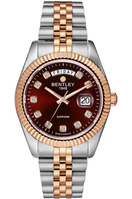 Product SKU: BL2333-10MTDI-RCase Material: Rose gold two tone stainless steelCase Size: 41.0mm X 49.0mmDial Size: Ø 31.0mmDial Color: Brown dial with 10pcs white sapphireCrystal: Sapphire crystal glassCrown: Ø 6.0mmMovement: VJ55