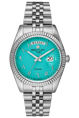 Product SKU: BL2333-20MWNA1Description: All stainless steelCase Size: 41.0mm X 49.0mmDial Size: Ø 31.0mmDial Color: Aqua blue dialCrystal: Sapphire crystal glassCrown: Ø 6.0mmMovement: VJ55