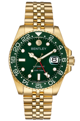 Product SKU: BL2335-15MKGIDescription: Green ceramic bezelCase Material: Gold tone stainless steelCase Size: 40.3mm X 47.5mmDial Size: Ø 30.0mmDial Color: Green dialCrystal: Sapphire crystal glassCrown: Ø 7.0mmMovement: NH34 / AUTOMATIC