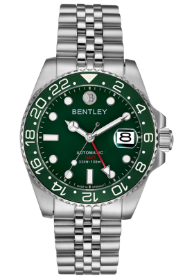 Product SKU: BL2335-15MWGIDescription: Green ceramic bezelCase Material: All stainless steelCase Size: 40.3mm X 47.5mmDial Size: Ø 30.0mmDial Color: Green dialCrystal: Sapphire crystal glassCrown: Ø 7.0mmMovement: NH34 / AUTOMATIC