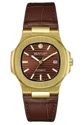 Product SKU: BL2340-15MKDDCase Material: Gold tone caseCase Size: 41.0mm X 46.5mmDial Size: Ø 32.0mmDial Color: Brown dialBracelet:  Brown calfskin leather strapCrystal: Sapphire crystal glassCrown: Ø 6.0mmMovement: NH35 / Automatic