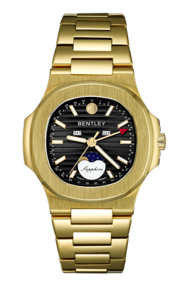 Product SKU: BL2340-20MKBICase Material: Gold tone stainless steelCase Size: 41.0mm X 46.5mmDial Size: Ø 32.0mmDial Color: Black dialCrystal: Sapphire crystal glassCrown: Ø 6.0mmMovement: 6P80 / Moonphase