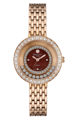 Product SKU: BL2418-102LRDIDescription: Rose gold tone stainless steelCase Material: Case with 35pcs CZCase Size: 32.0mm X 36.5mmDial Size: Ø 14.8mmDial Color: Brown MOP dial with 3pcs diamond & 43pcs CZCrystal: Sapphire crystal glassCrown: 4.0mmMovement: GL32 