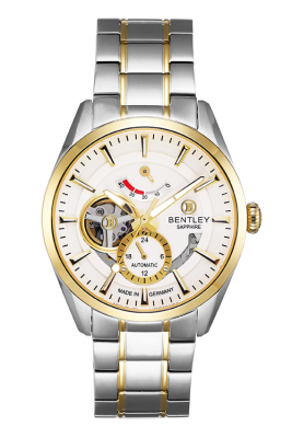 Product SKU: BL2431-15MTWIDescription: Gold two tone stainless steelCase Size: 41.0mm X 47.5mmDial Size: Ø 35.0mmDial Color: White dialCrystal: Sapphire crystal glassCrown: 6.5mmMovement: YN84A / Automatic