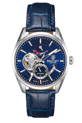 Product SKU: BL2431-15MWNNDescription: Stainless steel caseCase Size: 41.0mm X 47.5mmDial Size: Ø 35.0mmDial Color: Blue dialBracelet:  Blue calfskin leather strapCrystal: Sapphire crystal glassCrown: 6.5mmMovement: YN84A / Automatic